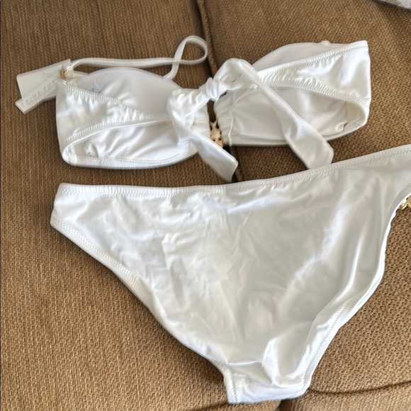 NWT Trina Turk White Bikini Bottom W/gold accents - Picture 6 of 10